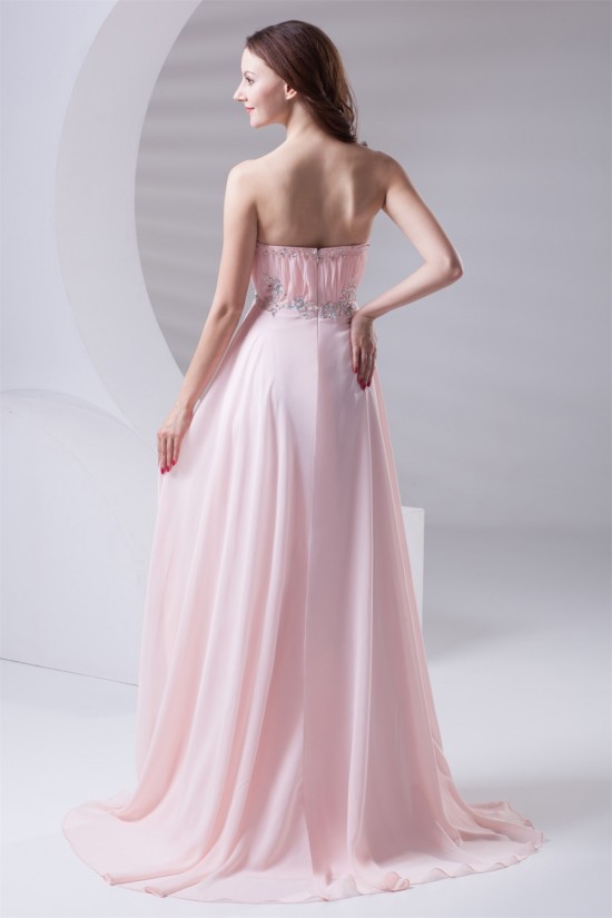 A-Line Strapless Beaded Long Pink Prom Evening Formal Bridesmaid Dresses 02020613 A-Line Strapless Beaded Long Pink Prom Evening Formal Bridesmaid Dresses 02020613