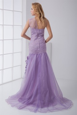 A-Line Sleeveless Puddle Train One-Shoulder Prom/Formal Evening Dresses 02020629