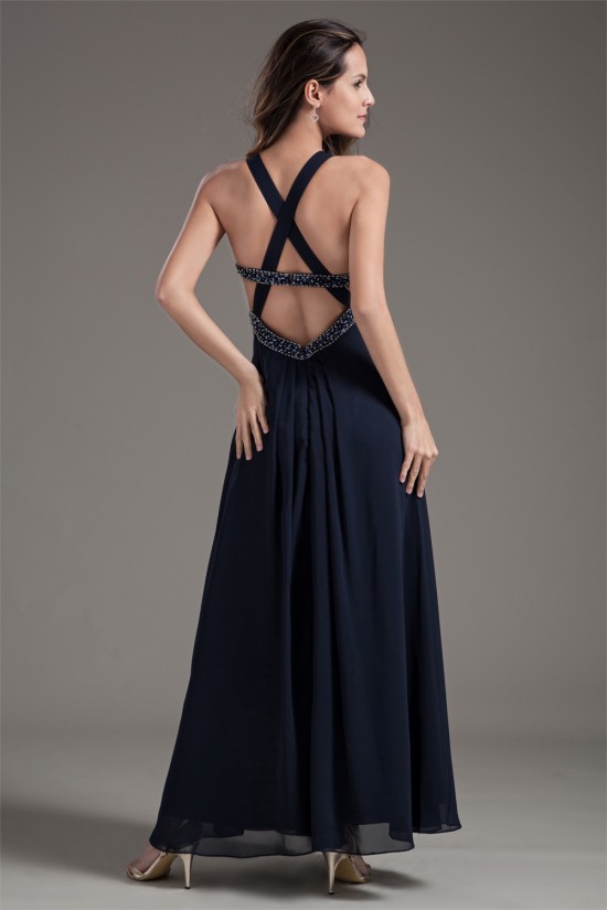 Ankle-Length A-Line Ruffles Chiffon Silk like Satin Prom/Formal Evening Dresses 02020641 Ankle-Length A-Line Ruffles Chiffon Silk like Satin Prom/Formal Evening Dresses 02020641