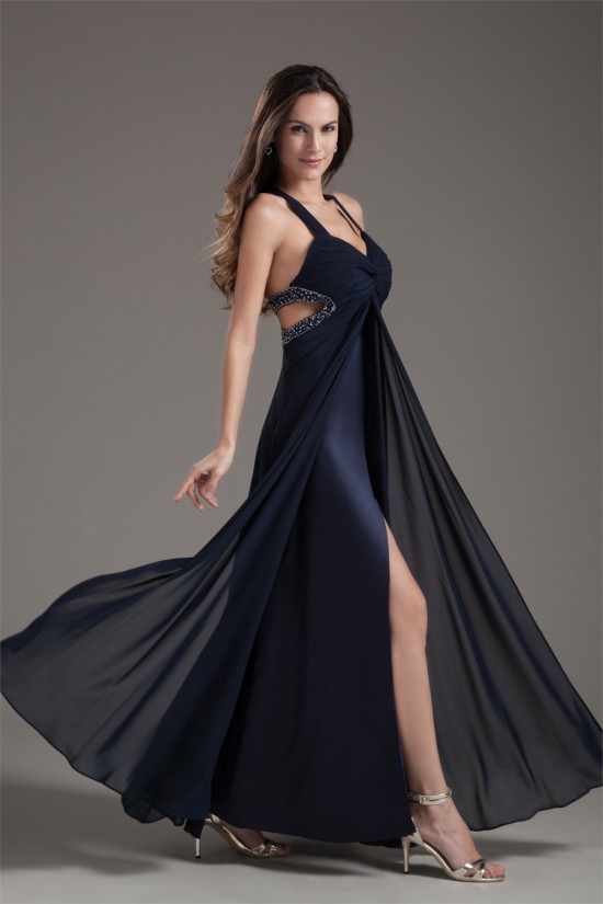 Ankle-Length A-Line Ruffles Chiffon Silk like Satin Prom/Formal Evening Dresses 02020641 Ankle-Length A-Line Ruffles Chiffon Silk like Satin Prom/Formal Evening Dresses 02020641
