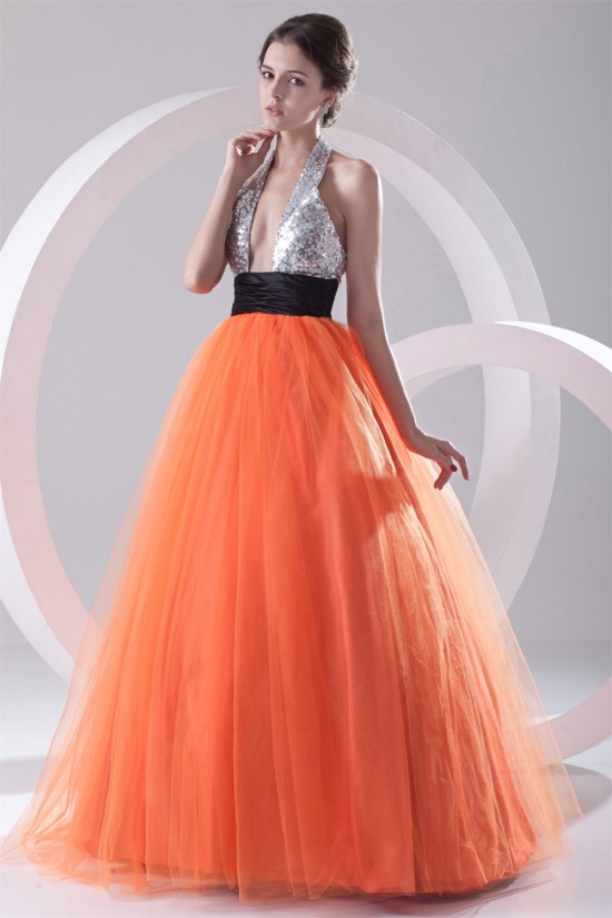 Ball Gown Sleeveless Floor-Length Halter Prom/Formal Evening Dresses 02020650