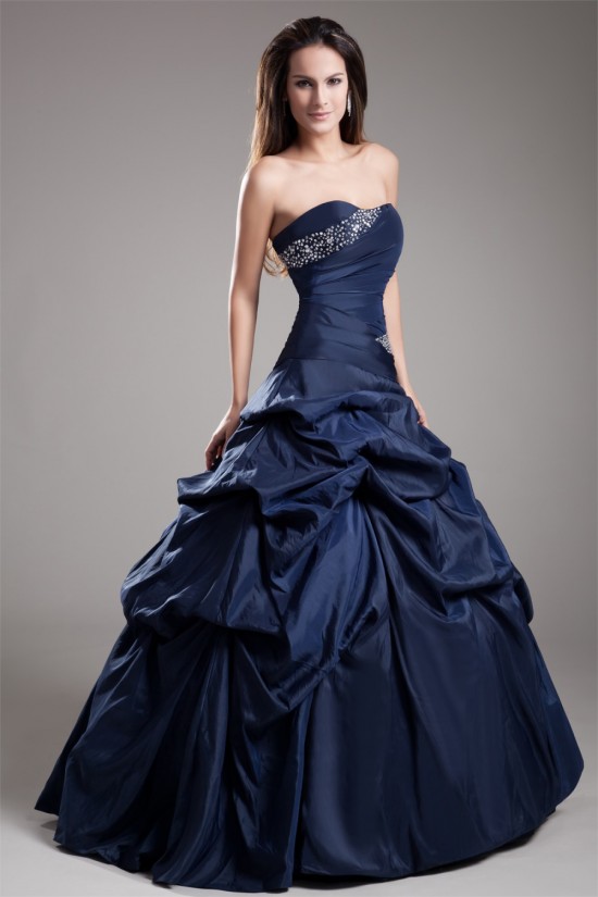 Ball Gown Taffeta Floor-Length Beading Sweetheart Prom/Formal Evening Dresses 02020652