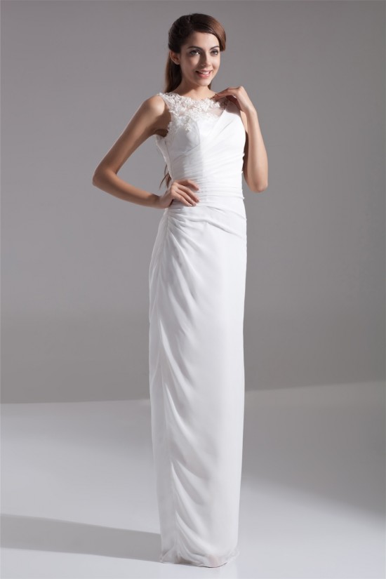 Bateau Sheath/Column Chiffon Prom/Formal Evening Dresses 02020653