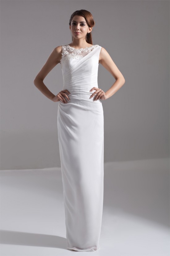 Bateau Sheath/Column Chiffon Prom/Formal Evening Dresses 02020653