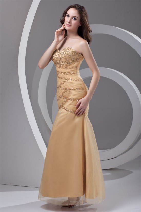 Beading Ankle-Length Satin Netting Sleeveless Prom/Formal Evening Dresses 02020655 Beading Ankle-Length Satin Netting Sleeveless Prom/Formal Evening Dresses 02020655
