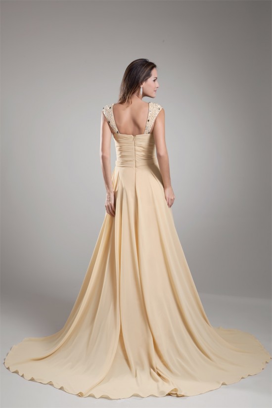 A-Line Straps Beading Sleeveless Chiffon Prom/Formal Evening Dresses 02020670 A-Line Straps Beading Sleeveless Chiffon Prom/Formal Evening Dresses 02020670