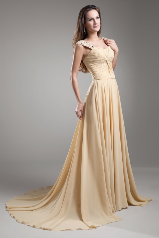 A-Line Straps Beading Sleeveless Chiffon Prom/Formal Evening Dresses 02020670 A-Line Straps Beading Sleeveless Chiffon Prom/Formal Evening Dresses 02020670