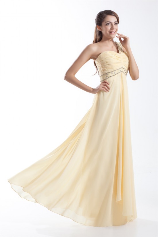 Chiffon Silk like Satin Floor-Length One-Shoulder Prom/Formal Evening Dresses 02020711 Chiffon Silk like Satin Floor-Length One-Shoulder Prom/Formal Evening Dresses 02020711