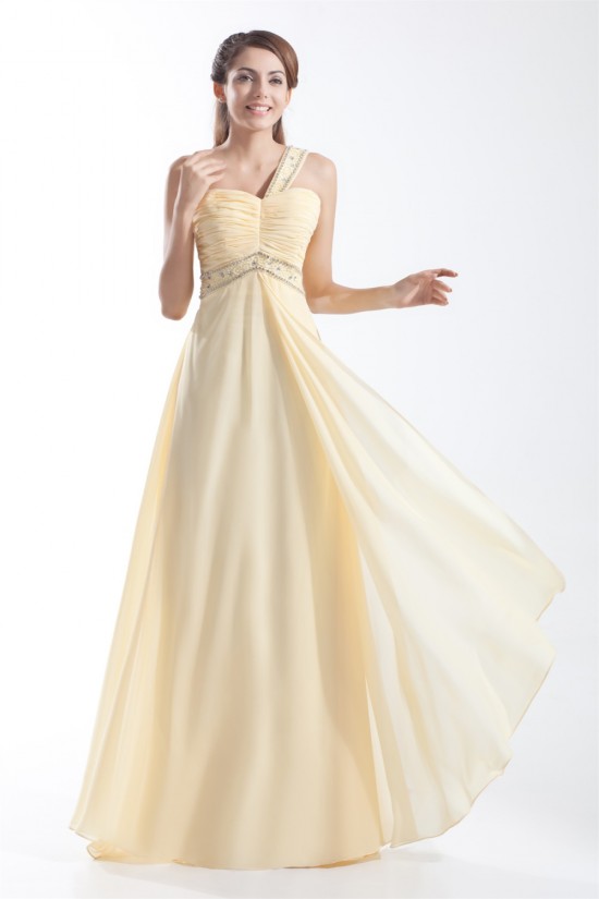 Chiffon Silk like Satin Floor-Length One-Shoulder Prom/Formal Evening Dresses 02020711 Chiffon Silk like Satin Floor-Length One-Shoulder Prom/Formal Evening Dresses 02020711