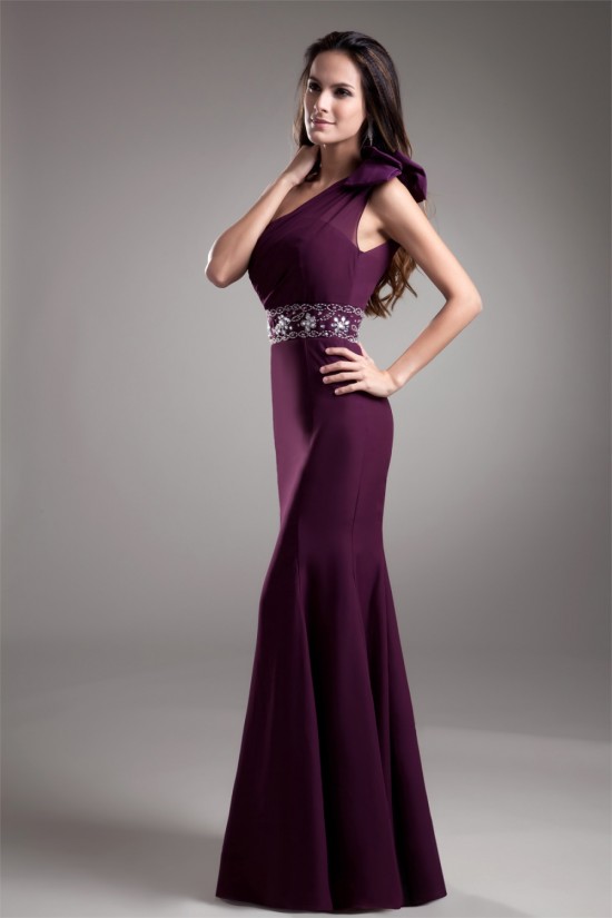 Trumpet/Mermaid Beading One-Shoulder Chiffon Prom/Formal Evening Dresses 02020730 Trumpet/Mermaid Beading One-Shoulder Chiffon Prom/Formal Evening Dresses 02020730