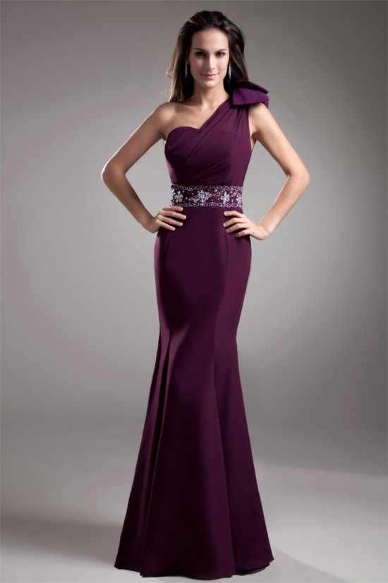 Trumpet/Mermaid Beading One-Shoulder Chiffon Prom/Formal Evening Dresses 02020730 Trumpet/Mermaid Beading One-Shoulder Chiffon Prom/Formal Evening Dresses 02020730