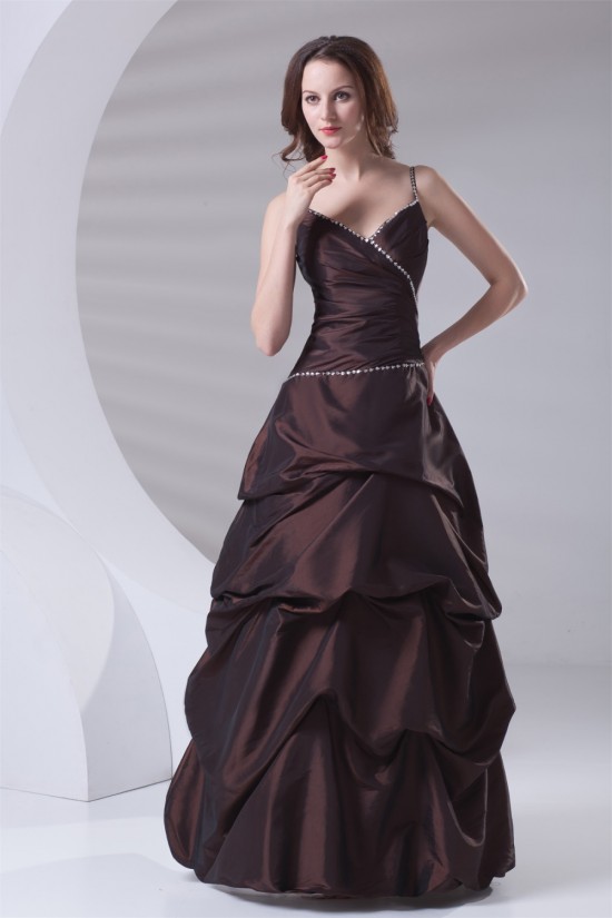 Nectarean Floor-length A-line Sleeveless Beading Long Prom Dresses main image 1