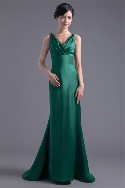 Mermaid/Trumpet Puddle Train V-Neck Sleeveless Prom/Formal Evening Bridesmaid Dresses 02020777
