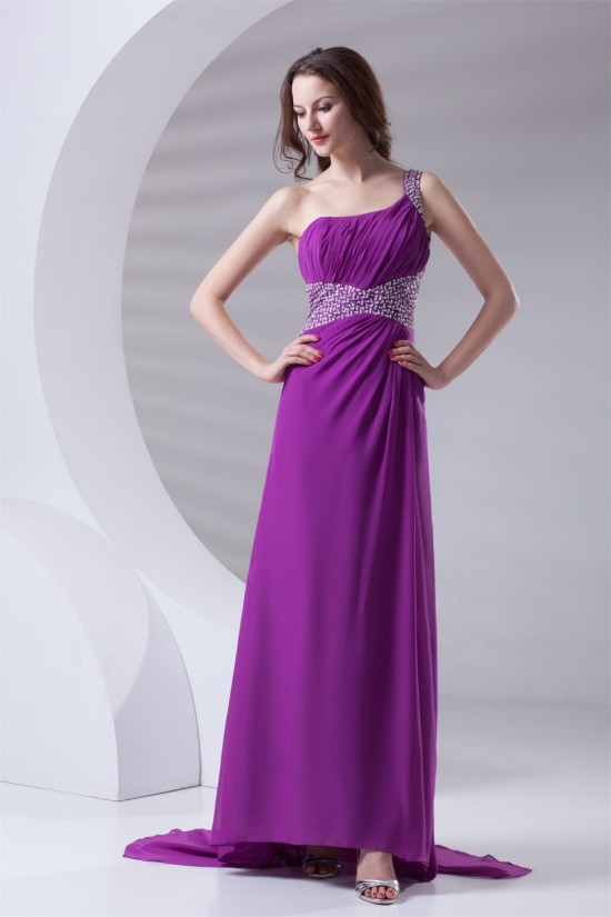 One-Shoulder Chiffon Long Purple Prom/Formal Evening Dresses 02020784 One-Shoulder Chiffon Long Purple Prom/Formal Evening Dresses 02020784
