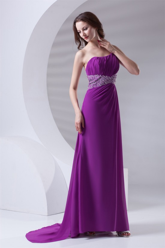 One-Shoulder Chiffon Long Purple Prom/Formal Evening Dresses 02020784 One-Shoulder Chiffon Long Purple Prom/Formal Evening Dresses 02020784