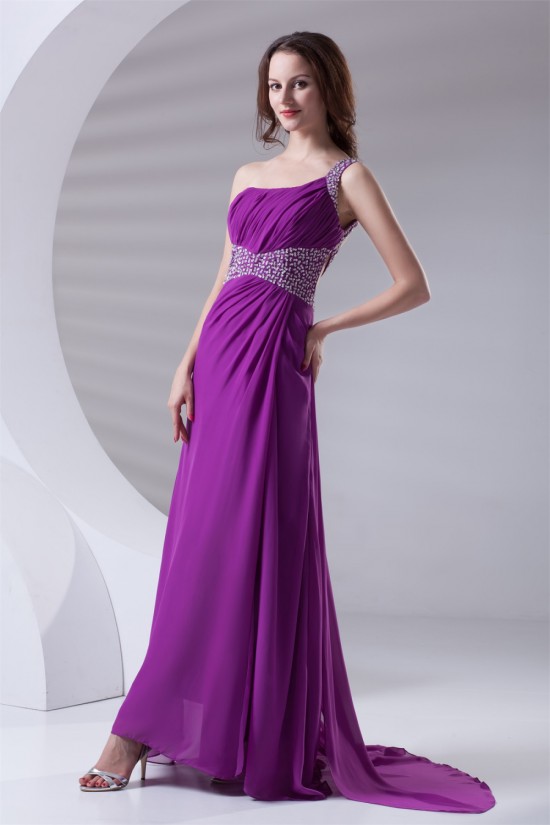 One-Shoulder Chiffon Long Purple Prom/Formal Evening Dresses 02020784 One-Shoulder Chiffon Long Purple Prom/Formal Evening Dresses 02020784