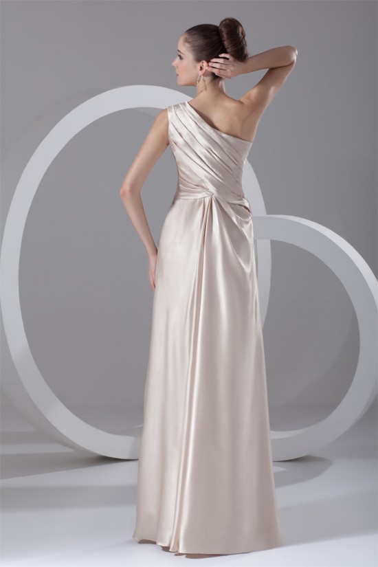 One-Shoulder Sleeveless Elastic Woven Satin Prom/Formal Evening Dresses 02020797