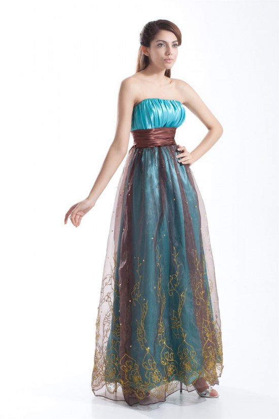 Organza Silk like Satin Pleats Strapless Prom/Formal Evening Dresses 02020802 Organza Silk like Satin Pleats Strapless Prom/Formal Evening Dresses 02020802