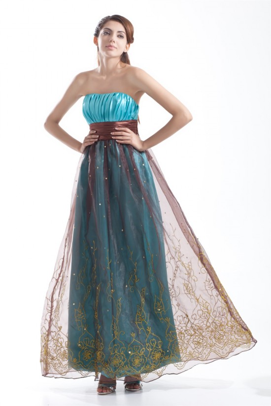 Organza Silk like Satin Pleats Strapless Prom/Formal Evening Dresses 02020802 Organza Silk like Satin Pleats Strapless Prom/Formal Evening Dresses 02020802