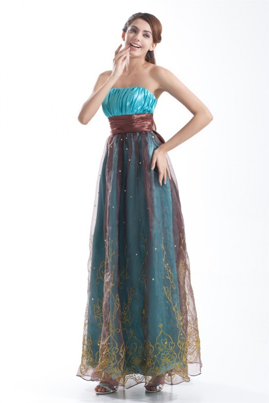 Organza Silk like Satin Pleats Strapless Prom/Formal Evening Dresses 02020802 Organza Silk like Satin Pleats Strapless Prom/Formal Evening Dresses 02020802