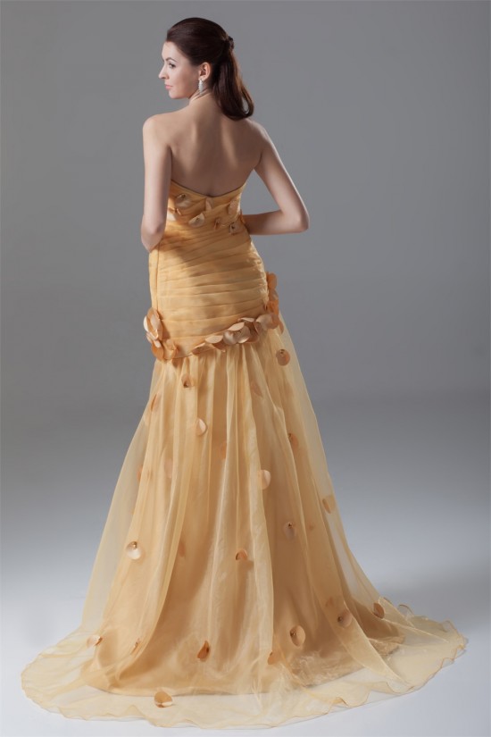 Pleats Sleeveless Strapless Taffeta Netting Prom/Formal Evening Dresses 02020809 Pleats Sleeveless Strapless Taffeta Netting Prom/Formal Evening Dresses 02020809