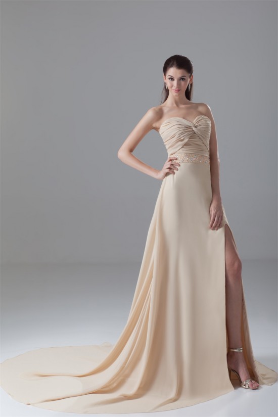 Ruched Sweetheart Sleeveless A-Line Chiffon Elastic Woven Satin Prom/Formal Evening Dresses 02020814 Ruched Sweetheart Sleeveless A-Line Chiffon Elastic Woven Satin Prom/Formal Evening Dresses 02020814