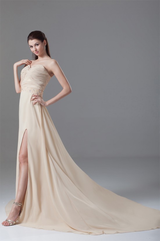 Ruched Sweetheart Sleeveless A-Line Chiffon Elastic Woven Satin Prom/Formal Evening Dresses 02020814 Ruched Sweetheart Sleeveless A-Line Chiffon Elastic Woven Satin Prom/Formal Evening Dresses 02020814