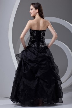 Satin Organza Beading Ball Gown Floor-Length Prom/Formal Evening Dresses 02020825