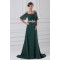 Sequins Half Elbow Length A-Line Chiffon Elastic Woven Satin Prom/Formal Evening Dresses 02020829