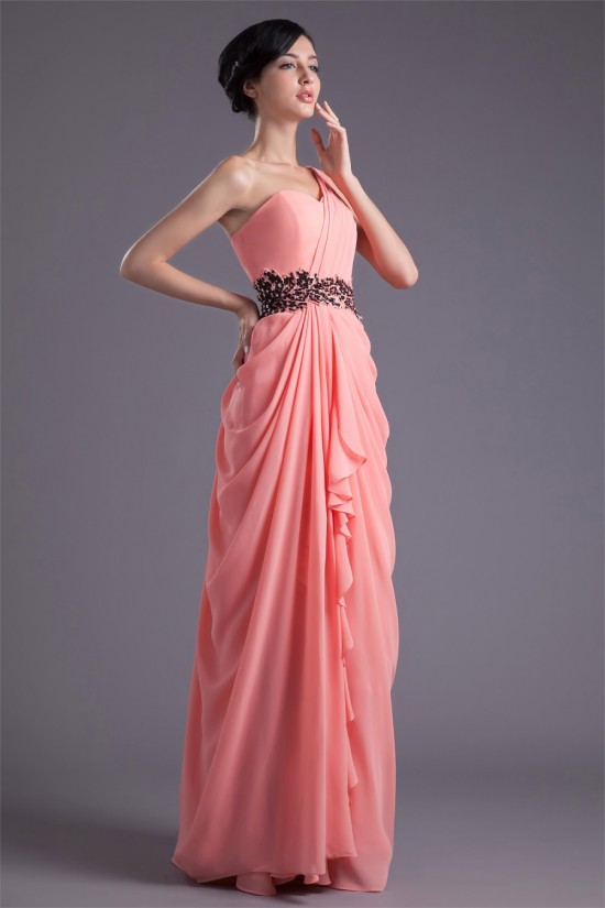 Sheath/Column Floor-Length Chiffon One-Shoulder Prom/Formal Evening Dresses 02020835 Sheath/Column Floor-Length Chiffon One-Shoulder Prom/Formal Evening Dresses 02020835
