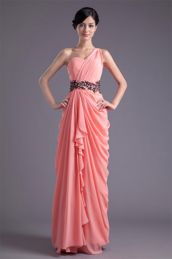 Sheath/Column Floor-Length Chiffon One-Shoulder Prom/Formal Evening Dresses 02020835 Sheath/Column Floor-Length Chiffon One-Shoulder Prom/Formal Evening Dresses 02020835
