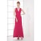 Sheath/Column Floor-Length Pleats V-Neck Formal Evening Bridesmaid Dresses 02020836