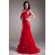 A-Line Silk like Satin Net Handmade Flowers Prom/Formal Evening Dresses 02020858