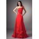 A-Line Silk like Satin Net Handmade Flowers Prom/Formal Evening Dresses 02020858