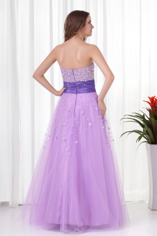 A-Line Taffeta Netting Floor-Length Prom/Formal Evening Dresses 02020860