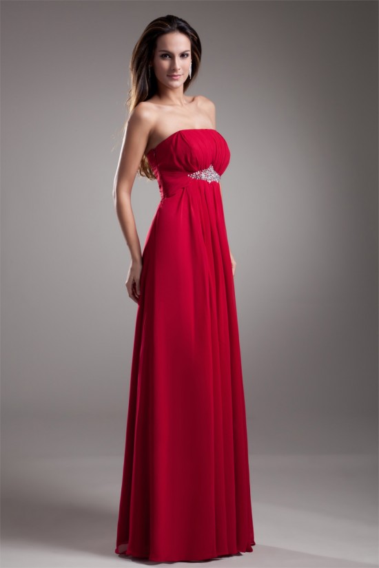 A-Line Sleeveless Beading Strapless Chiffon Evening Party Bridesmaid Dresses 02020869 A-Line Sleeveless Beading Strapless Chiffon Evening Party Bridesmaid Dresses 02020869