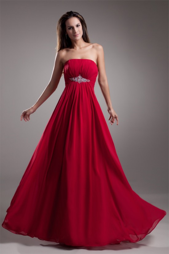 A-Line Sleeveless Beading Strapless Chiffon Evening Party Bridesmaid Dresses 02020869 A-Line Sleeveless Beading Strapless Chiffon Evening Party Bridesmaid Dresses 02020869
