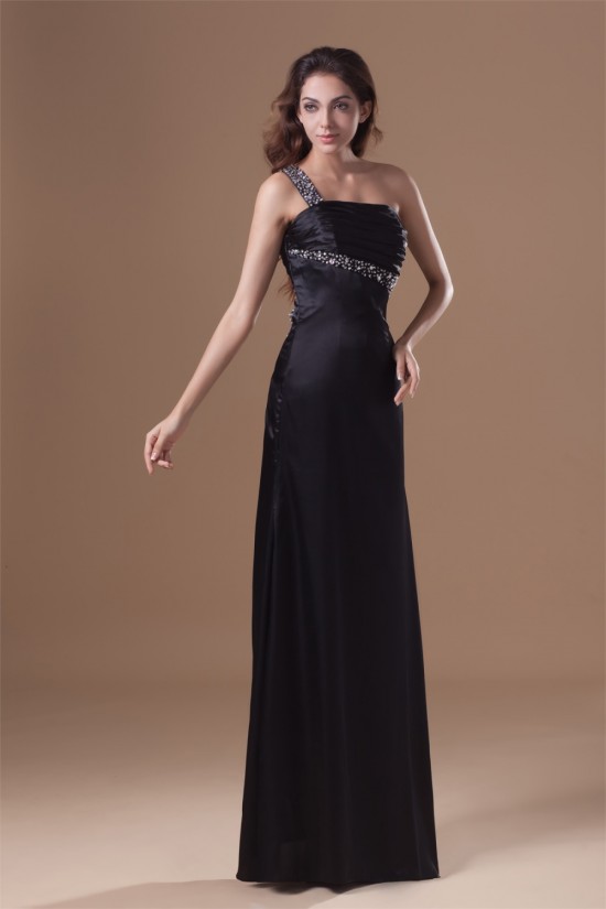 Sleeveless Elastic Woven Satin Beading A-Line Prom/Formal Evening Dresses 02020877