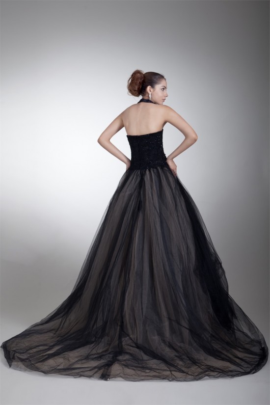 Ball Gown Sleeveless Halter Beaded Appliques Net Prom/Formal Evening Dresses 02020882 Ball Gown Sleeveless Halter Beaded Appliques Net Prom/Formal Evening Dresses 02020882
