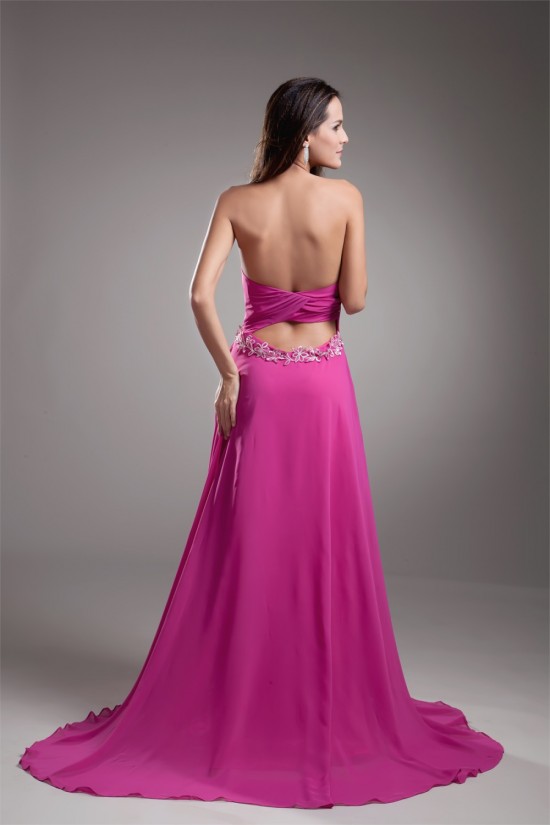Sleeveless Split Side Chiffon Elastic Woven Satin Prom/Formal Evening Dresses 02020901 Sleeveless Split Side Chiffon Elastic Woven Satin Prom/Formal Evening Dresses 02020901