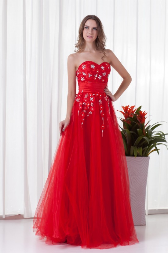 Sleeveless Sweetheart Floor-Length Satin Net Prom/Formal Evening Dresses 02020904 Sleeveless Sweetheart Floor-Length Satin Net Prom/Formal Evening Dresses 02020904