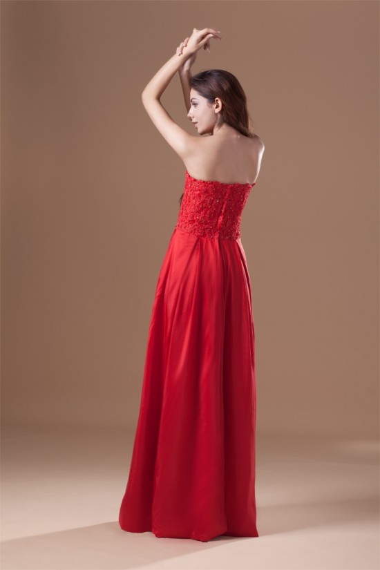 A-Line Taffeta Lace Strapless Sleeveless Prom/Formal Evening Dresses 02020955 A-Line Taffeta Lace Strapless Sleeveless Prom/Formal Evening Dresses 02020955