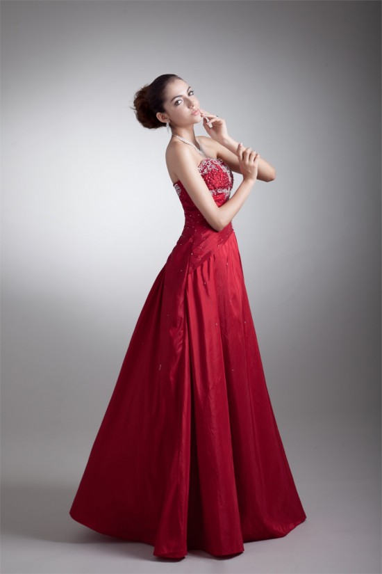 Taffeta Sleeveless Beading Floor-Length Prom/Formal Evening Dresses 02020957