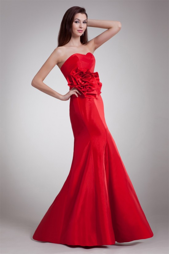 Taffeta Sleeveless Handmade Flowers Sweetheart Prom/Formal Evening Dresses 02020959 Taffeta Sleeveless Handmade Flowers Sweetheart Prom/Formal Evening Dresses 02020959