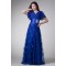 V-Neck Short Beading Chiffon Lace Elastic Woven Satin Prom/Formal Evening Dresses 02020964