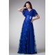 V-Neck Short Beading Chiffon Lace Elastic Woven Satin Prom/Formal Evening Dresses 02020964