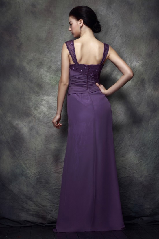 Sheath/Column Straps Sleeveless Long Chiffon Prom Evening Party Dresses 02020969 Sheath/Column Straps Sleeveless Long Chiffon Prom Evening Party Dresses 02020969