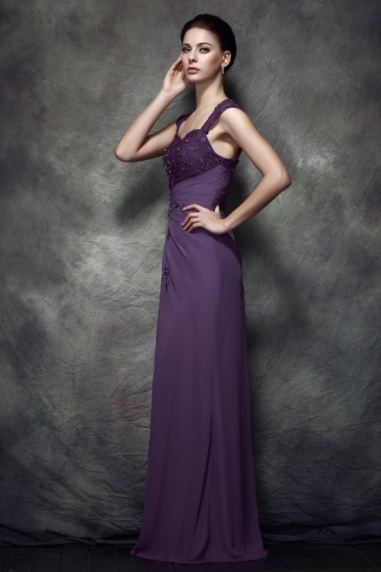Sheath/Column Straps Sleeveless Long Chiffon Prom Evening Party Dresses 02020969 Sheath/Column Straps Sleeveless Long Chiffon Prom Evening Party Dresses 02020969