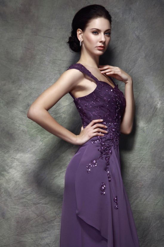 Sheath/Column Straps Sleeveless Long Chiffon Prom Evening Party Dresses 02020969 Sheath/Column Straps Sleeveless Long Chiffon Prom Evening Party Dresses 02020969