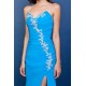 Sheath/Column Sweetheart Blue Long Chiffon Prom Evening Party Dresses 02020972